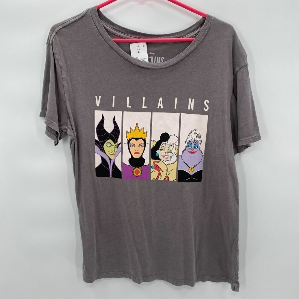 Disney Villains Grey Tee-Shirt Women's Size Large